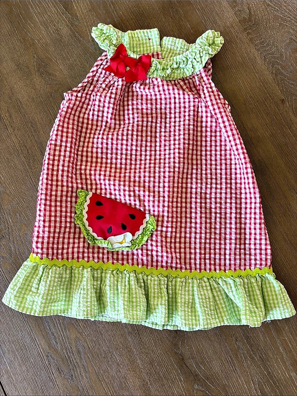 Emily Rose Red Gingham Watermelon Dress Girls 3T